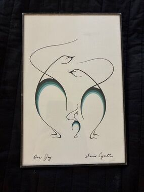 Doris Cyrette print ‘our joy’ minimalist style of art, 9 by 5